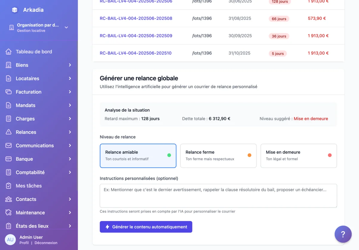 Arkadia - Génération de documents